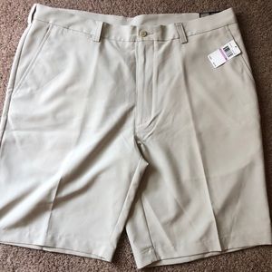 PGA flat front khaki shorts
